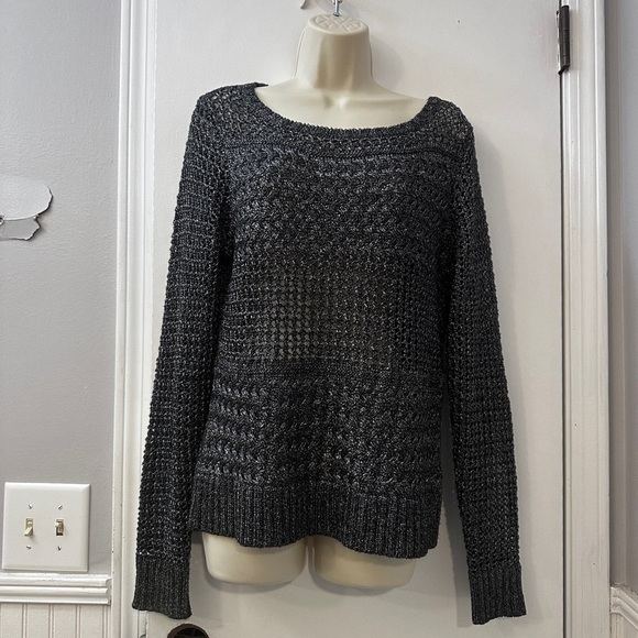 Harley Davidson Women’s Black Knit Sweater Metallic Shimmer XL - Picture 2 of 9